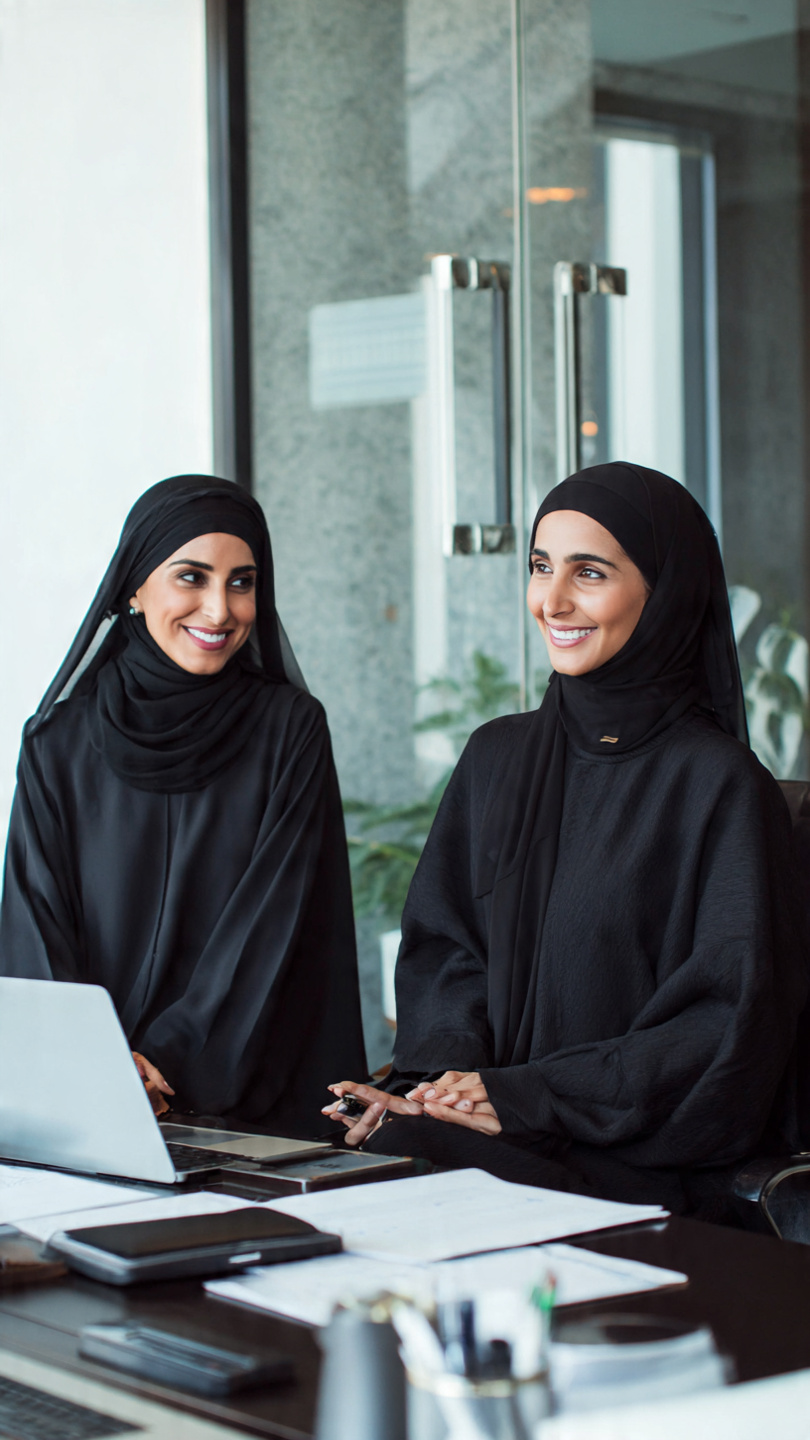 Omani businesswomen team in Muscat office